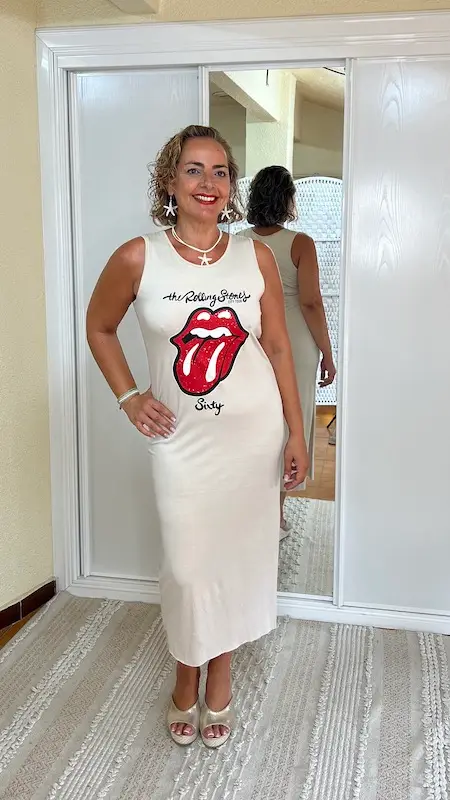 Vestido Rolling Crema