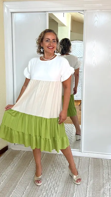 Vestido Tricolor Verde