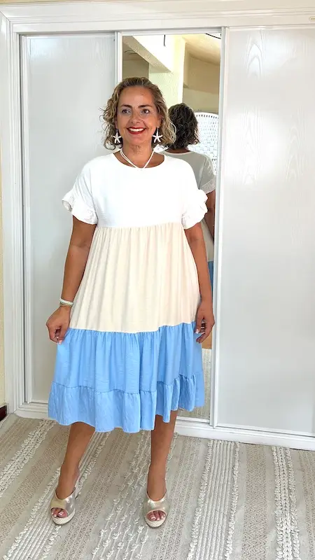 Vestido Tricolor Azul