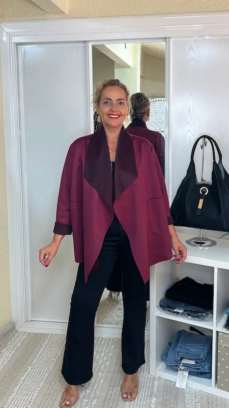 Chaqueta Antelina Burdeos