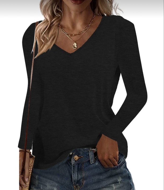 camiseta manga larga basic negra