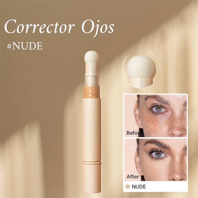 corrector de ojos líquido con aplicador – cobertura perfecta y natural #fair